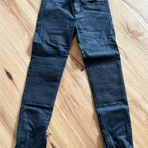 Madewell racetrack Black Coated Skinny Skinny Coated Moto Ankle Zip Jeans